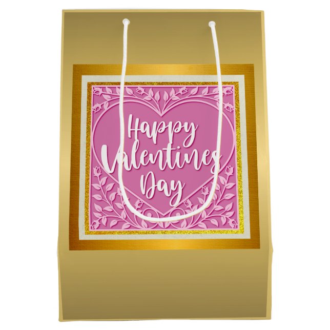 Modern Rosa ros Blommigt Heart Romantic Valentine (Baksidan)