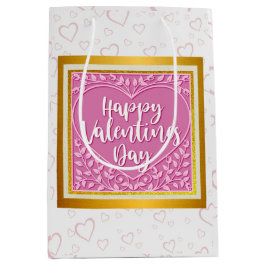 Modern Rosa ros Blommigt Heart Romantiska Valentin