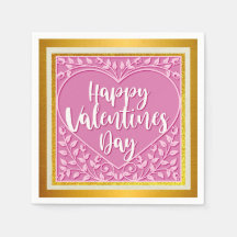 Modern Rosa ros Blommigt Heart Romantiska Valentin