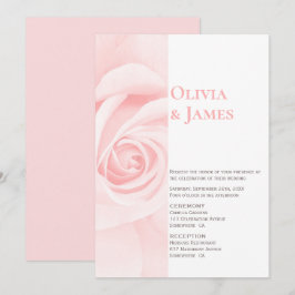 Modern  Rosa ros Bröllop Inbjudningar