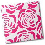 Modern Rosa ros Flower Mönster Kakelplatta<br><div class="desc">Den här moderna blommigten med vibrerande rosa ser ut som en abstrakt ro. Coola sak är att bakgrunden är genomskinlig, så du kan välja valfri bakgrund färg för att ändra det övergripande utseendet. Titta på fotogalleriet för att se några exempel på hur mycket det förändras! Om du vill använda den...</div>