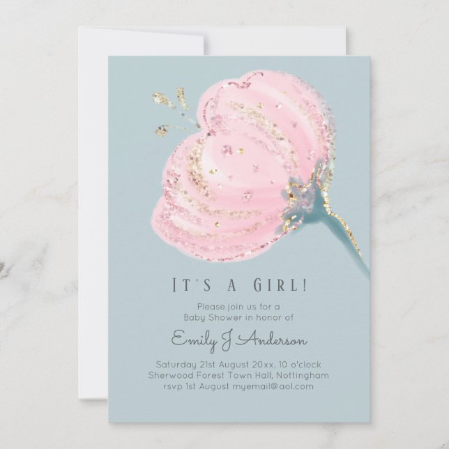 Modern Rosa ros Glitter är en liten babyskabb för  (Framsida)