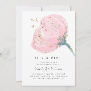 Modern Rosa ros Glitter är en liten babyskabb för