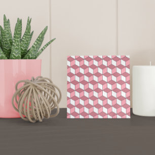 Modern Rosa ros Guld Isometric Mönster Kakelplatta