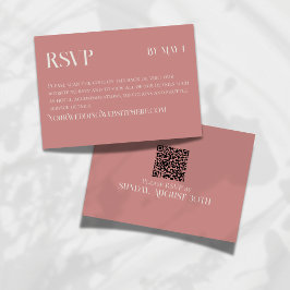 Modern Rosa Rosa Klassisk Bröllops-RSVP och QR-kod OSA Kort