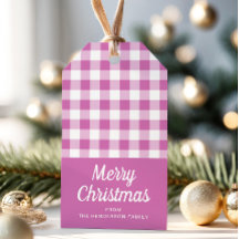 Modern rosa rutig God Jul