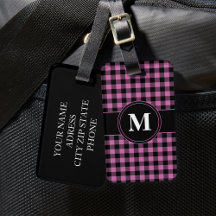 Modern rosa rutig monogram