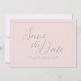 Modern Rosa Save the Date Spara Datumet