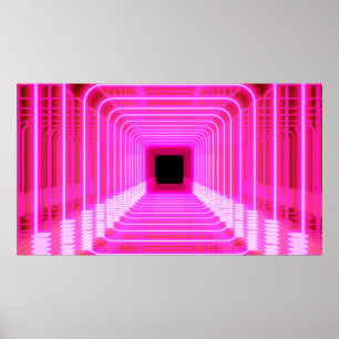 Modern rosa sci fi pop-art poster