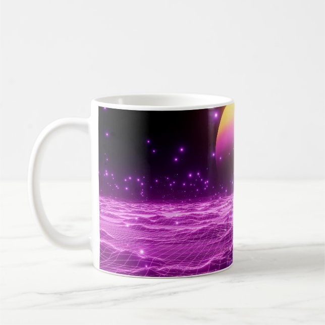 Modern rosa sci fi pop sci sci3 kaffemugg (Vänster)