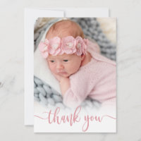 Modern Rosa Script Newborn Baby Photo Tack