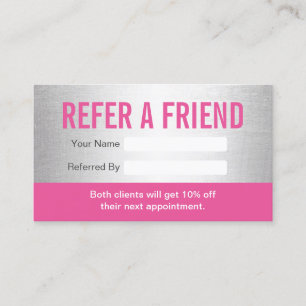 Modern Rosa & Silver Beauty Salon & Spa Rabattkort