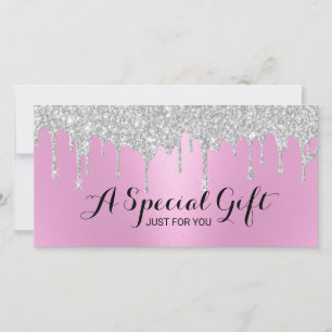 Modern Rosa & Silver Drips - Salon Gift-certifikat