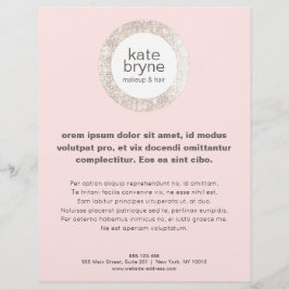 Modern Rosa Silver Sequins Hair Salon Reklamblad