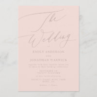 Modern Rosa Simple Bröllop Calligraphy