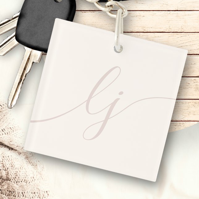 Modern Rosa-skript för minimal Elegant i monogram (Skapare uppladdad)
