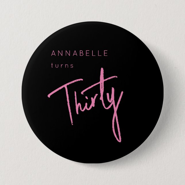 Modern rosa-skripttypografi för knappar i 30års fö (Framsida)