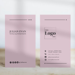 Modern Rosa Social Media LinkedIn Visitkort