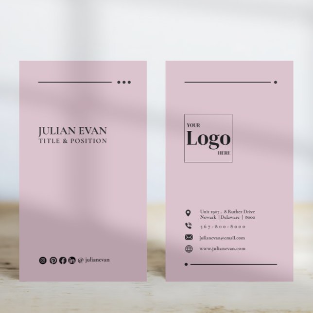 Modern Rosa Social Media LinkedIn Visitkort (Skapare uppladdad)