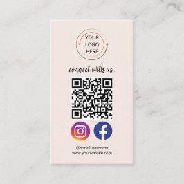 Modern Rosa Social Media QR-kod - företag Visitkort