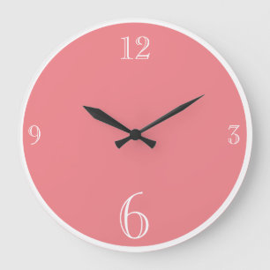 Modern Rosa Solid Färg Basic-minimalist Stor Klocka