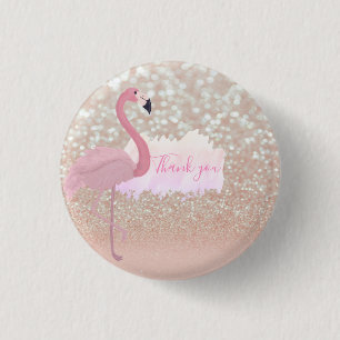 Modern Rosa Sparkly Flamingo, Tack Knapp