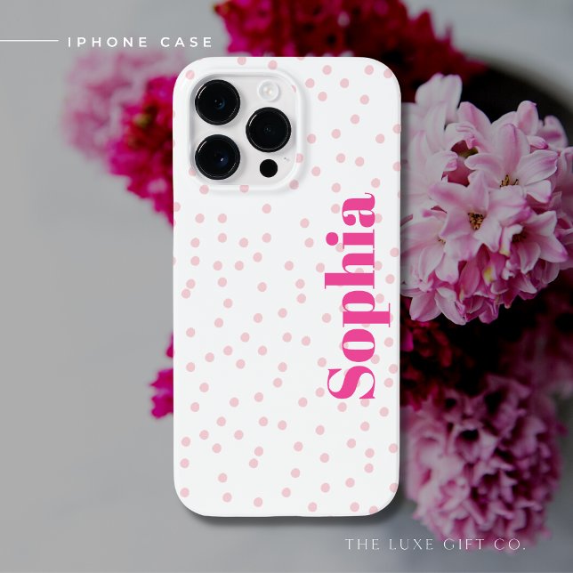 Modern Rosa Spot iphone case med Namn (Skapare uppladdad)