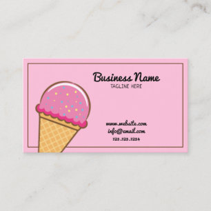 Modern Rosa Sprinkles Ice Cream and Confectionery Visitkort
