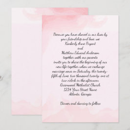 Modern Rosa Stänk-bakgrundsljudinbjudan Inbjudningar