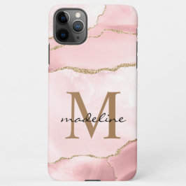 Modern  Rosa Stone Agate Marble Monogram