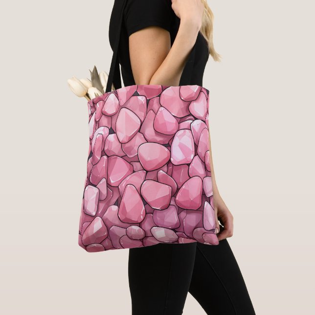 Modern Rosa Stones Shopping bag Tygkasse (Närbild)