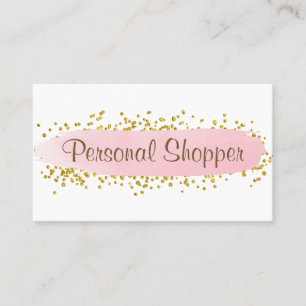Modern Rosa Strip Guld Glitter Personal Shopper Visitkort