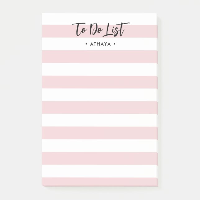 Modern Rosa stripe, för att göra lista över efterh Post-it Block (Framsida)