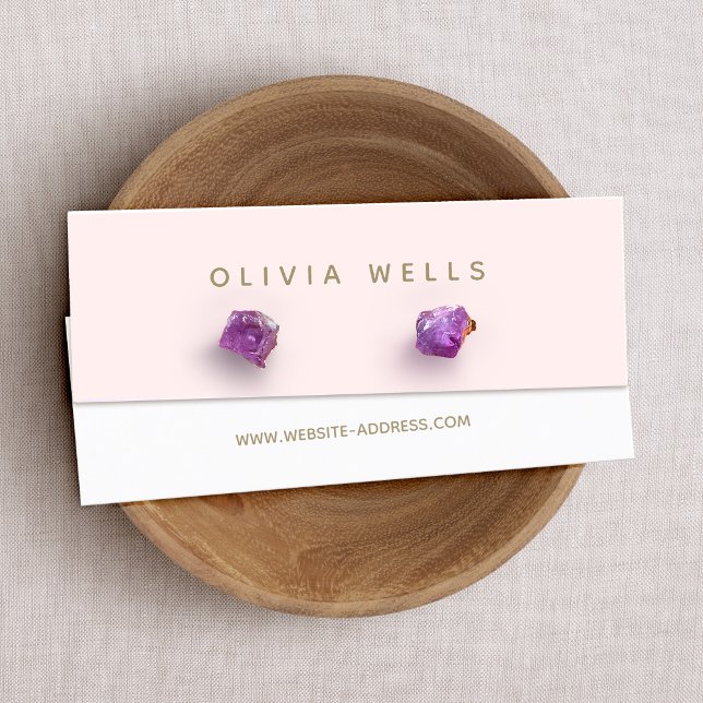 Modern Rosa Stud Earring Visning Mini Mini Visitkort (Skapare uppladdad)