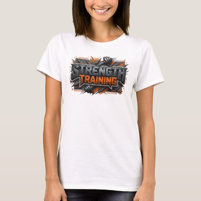 Modern Rosa Styrketräning Statement T-shirt (Framsida)