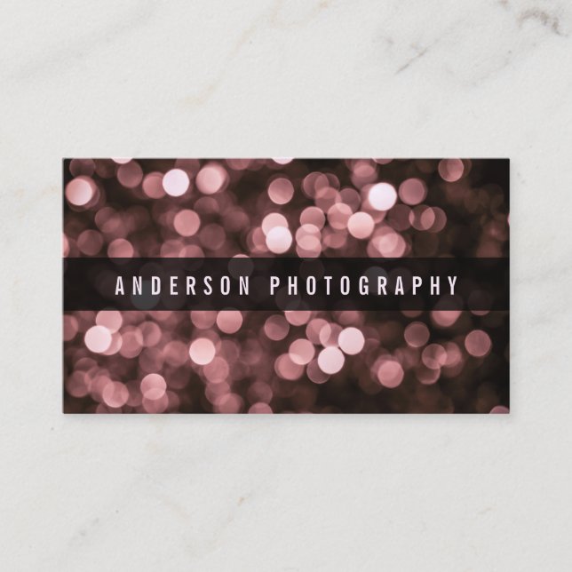 Modern Rosa Subtle Glitter Bokeh | AFFÄRSKORT Visitkort (Framsida)
