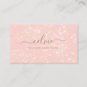 Modern Rosa subtle Glitter Bokeh Affärskort Visitkort