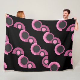 Modern rosa, svart och grått i mitten av århundrad fleecefilt