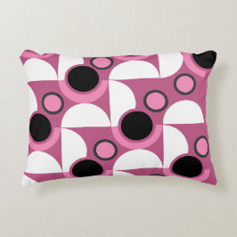 Modern rosa, svart och grått i mitten av århundrad prydnadskudde