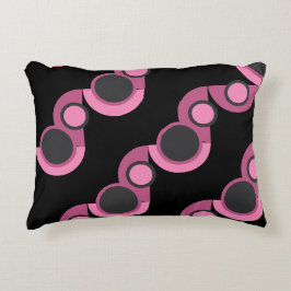 Modern rosa, svart och grått i mitten av århundrad prydnadskudde