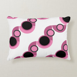 Modern rosa, svart och grått i mitten av århundrad prydnadskudde