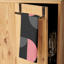 Modern Rosa svart och grått i mitten av århundrade Kökshandduk