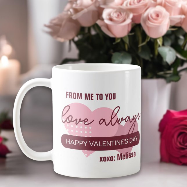 Modern Rosa Sweet Kärlek Alltid Alla hjärtans dag Kaffemugg (Skapare uppladdad)
