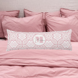 Modern  Rosa Swirl Mönster w/ Initial Kroppskudde