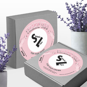 Modern Rosa Tack Company Logotyp Runt Klistermärke