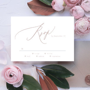 Modern Rosa Taupe Calligraphy Bröllop OSA Kort