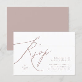 Modern Rosa Taupe Calligraphy Bröllop OSA Kort