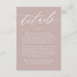 Modern Rosa Taupe Calligraphy Simple Bröllop OSA Kort