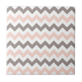 Modern  Rosa Taupe Chevron Kakelplatta
