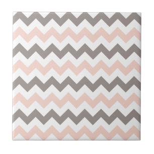 Modern Rosa Taupe Chevron Kakelplatta